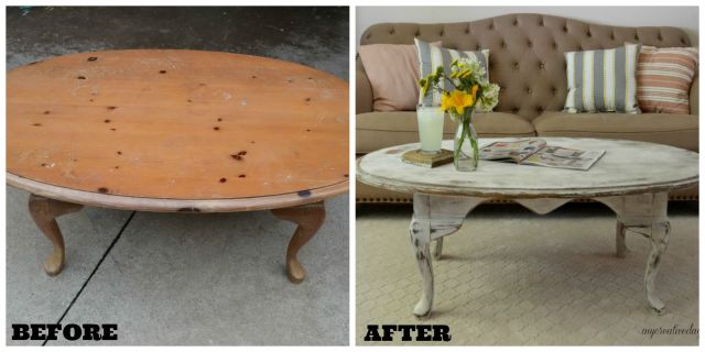 Heavily Distressed Coffee Table - Repurposed Coffee Table - Heavily Distressed Coffee Table - Repurposed Coffee Table
