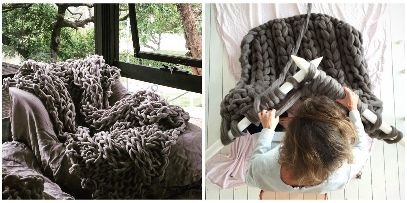 Extreme Knitting is the Best Way to Survive Winter Yarn Blankets and