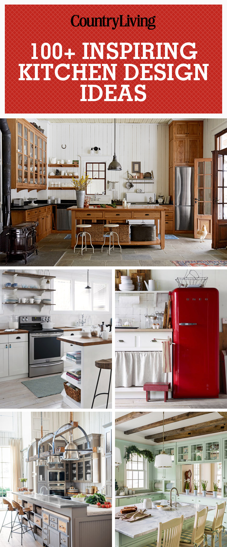 100 kitchen design ideas pictures of country kitchen decorating ...