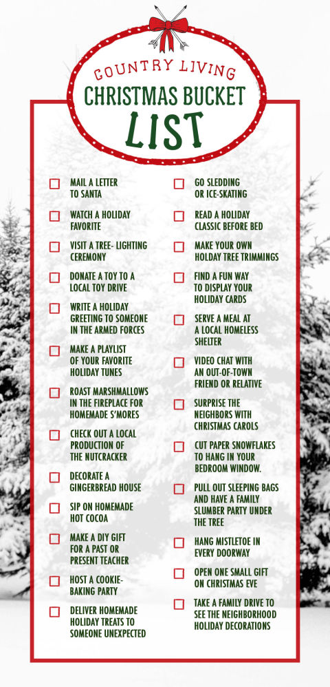 25 Fun Christmas Activities - Christmas Bucket List Ideas - Country Living