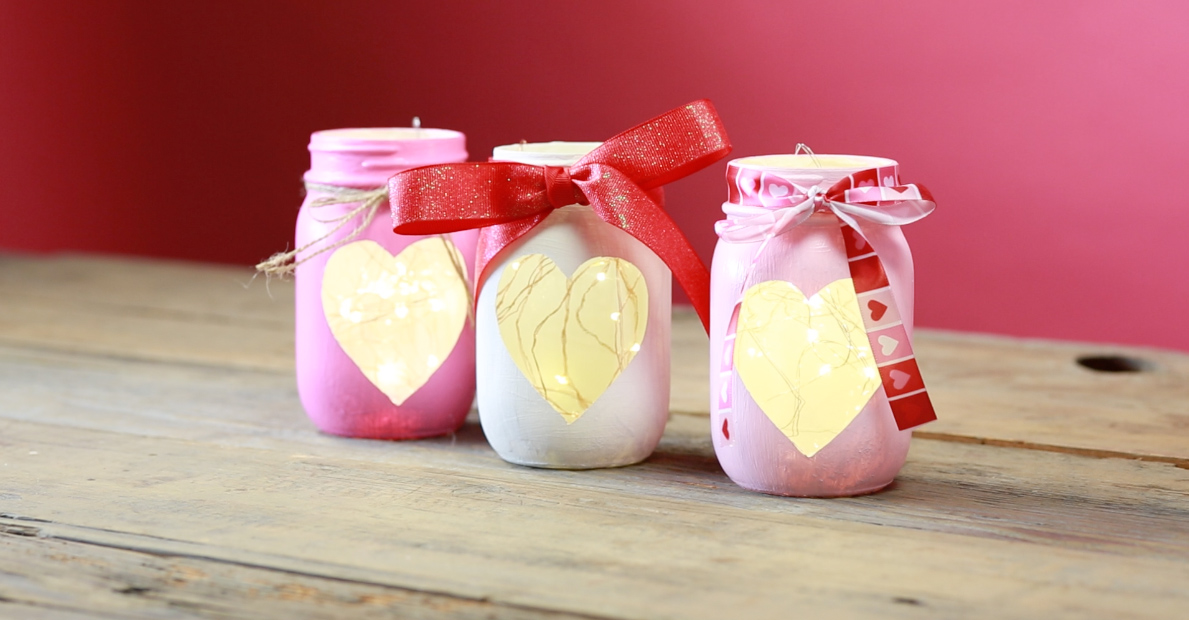How to Make Heart Mason Jar Votives for Valentine's Day