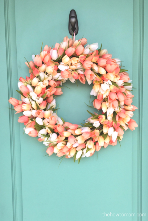 Use faux blooms instead of fresh flowers so that you can make this wreath last all season long.Get the tutorial The How-To Mom. 