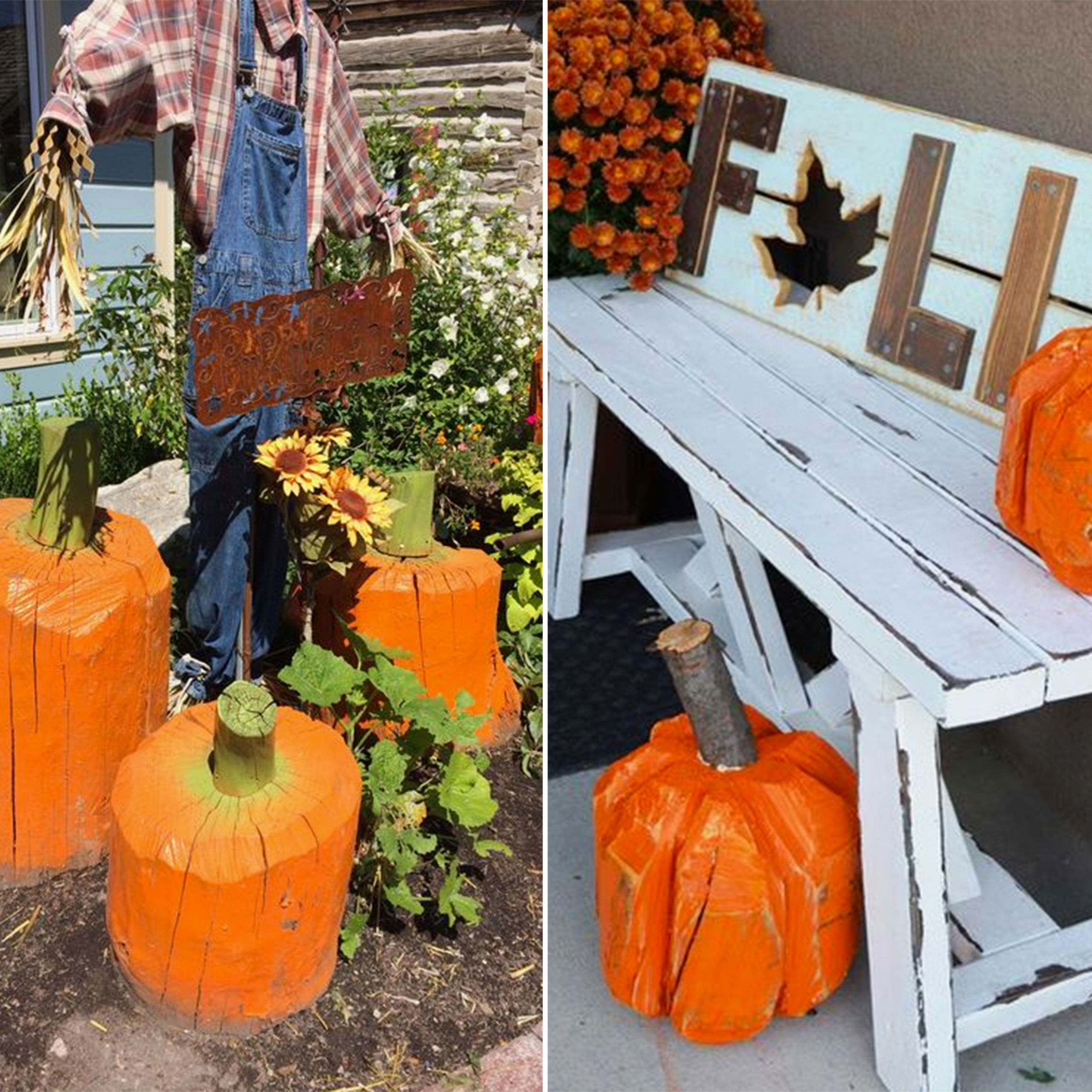 These Tree Stump Pumpkins Are Just What Your Porch Needs This Fall - How to  Make Log Pumpkins, image size:2560x2560
