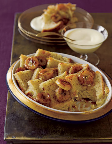 This classic, buttery bread pudding can be made with dried cranberries or raisins instead of bananas for a fruity twist. Recipe: Banana Bread Pudding 