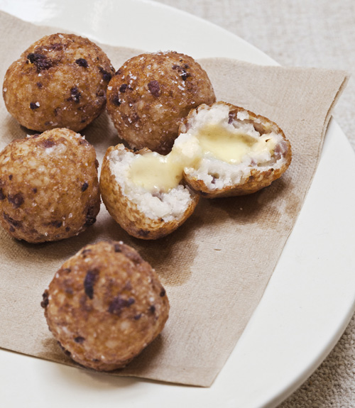 Grits Fritters with Country Ham and Cheese Recipe