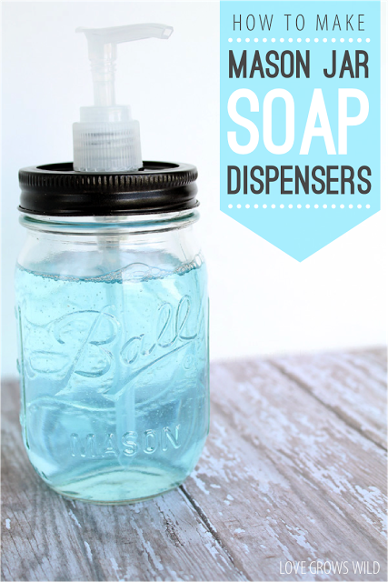 Ditch your store-bought plastic soap dispenser and make your own with this simple DIY. 
Get the tutorial at Love Grows Wild.
