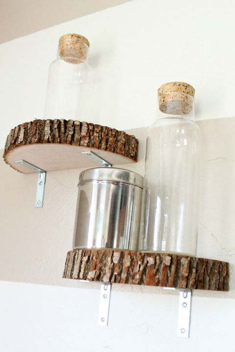 How chic! You can recreate these wood slice shelves in no time. Get the tutorial at Girl Loves Glam. 