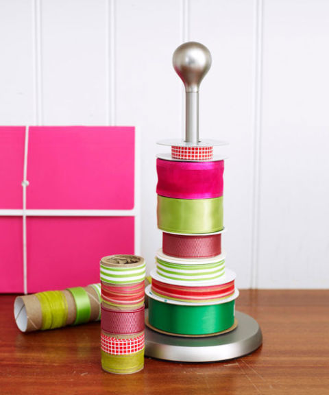 You already know paper towel holders are super nifty around your entire house, but they're even more helpful at the holidays. Just tug on the end of the pattern you want and decorate everything — from presents to wreaths — in a flash.
