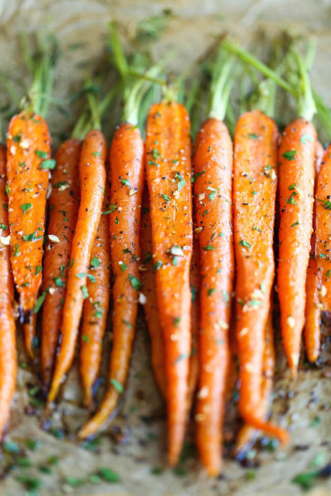 All you need is a few minutes of prep before throwing these beautiful carrots in the oven to roast. Get the recipe at Damn Delicious. 